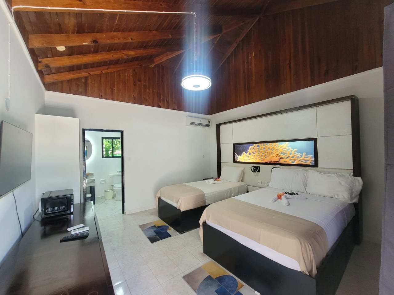 Family Double Room with a double bed and a twin bed