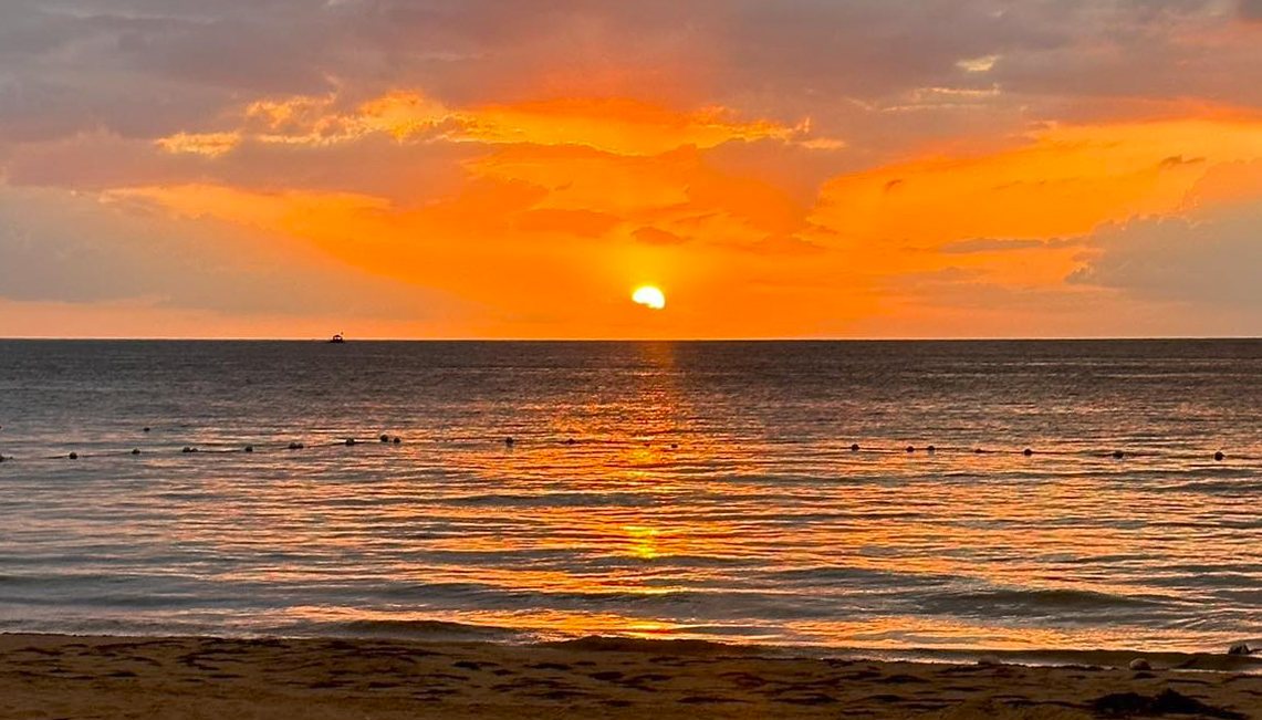 Sunset over Seven Mile Beach in Negril